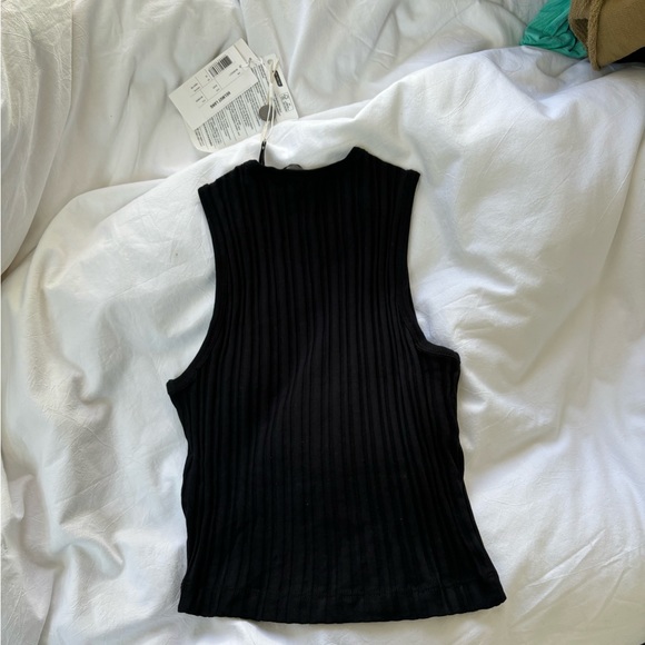 NWT Helmut Lang Black Rib Muscle tank top - Picture 2 of 3